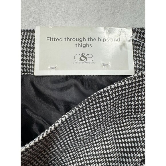 Christopher & Banks The Perfect Pant Mid Rise Houndstooth Trousers Womens 14 Avg - Picture 7 of 9